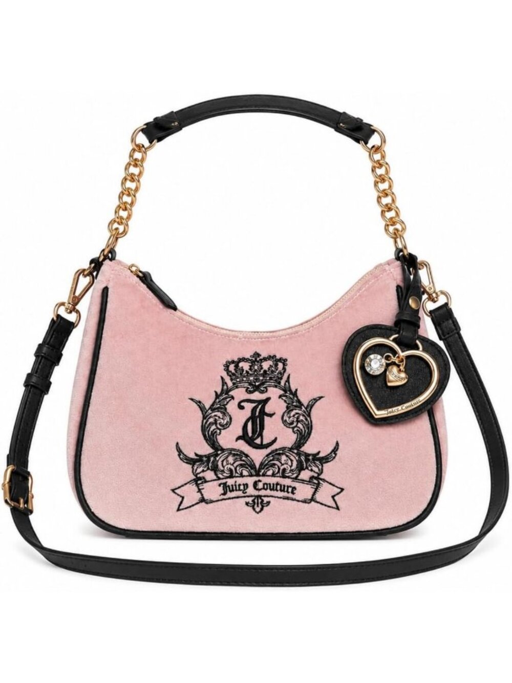 Stylish Convertible Crossbody Purse with Heart Charm, 10x7 in, Perfect for